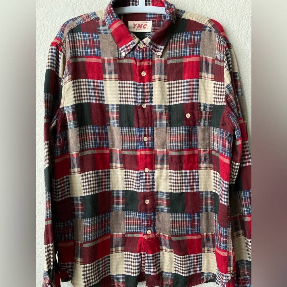 Ymc Multi-Color Long Sleeve 3/4 Button Up - image 3
